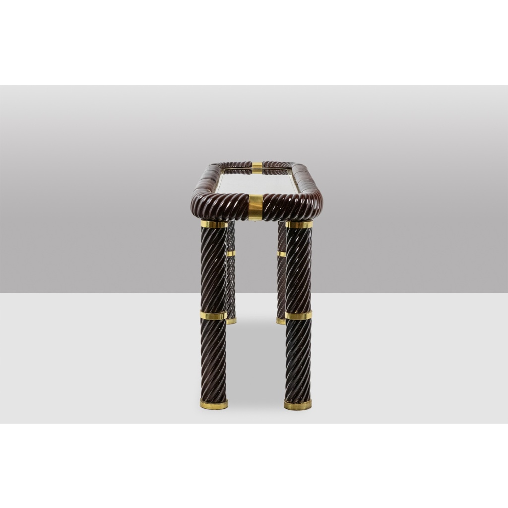 Tommaso Barbi. Console en céramique et plateau miroir. Italie, circa 1970 LS65151604 14