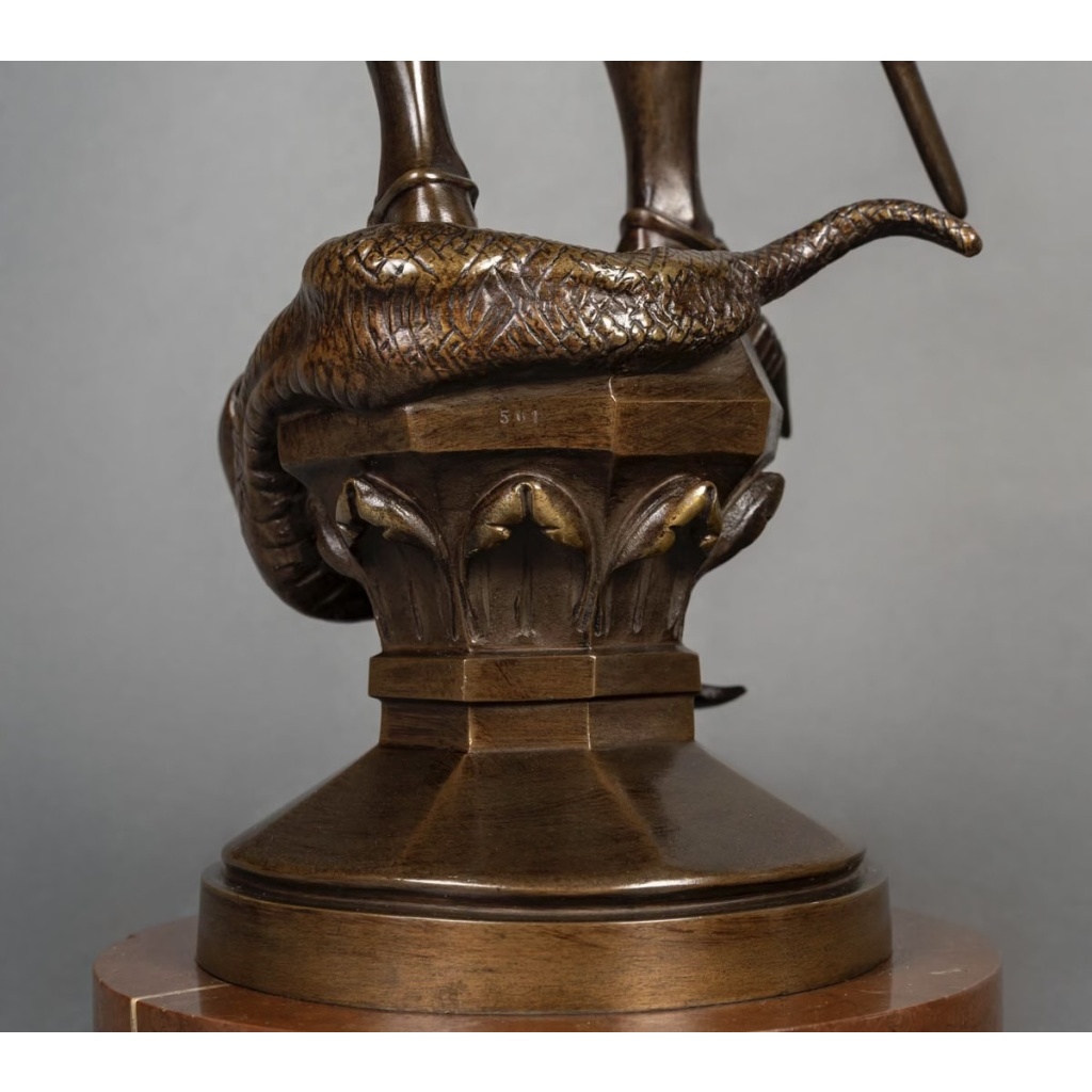 Sculpture – Saint-Michel Terrassant Le Dragon , Emmanuel Frémiet (1824-1910) – Bronze 13