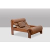 Fauteuil lounge et son ottoman, en orme blond et cuir. Années 1970 LS61501217 20