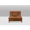 Fauteuil lounge et son ottoman, en orme blond et cuir. Années 1970 LS61501217 14