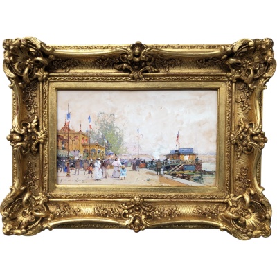 GALIEN LALOUE Peinture Française 20è Paris Pavillon Français Exposition Universelle 1900 Certificat d’authenticité