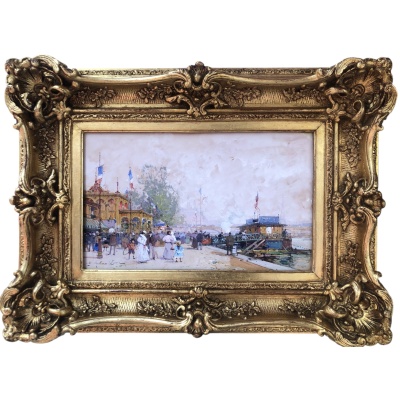 GALIEN LALOUE Peinture Française 20è Paris Pavillon Français Exposition Universelle 1900 Certificat d’authenticité