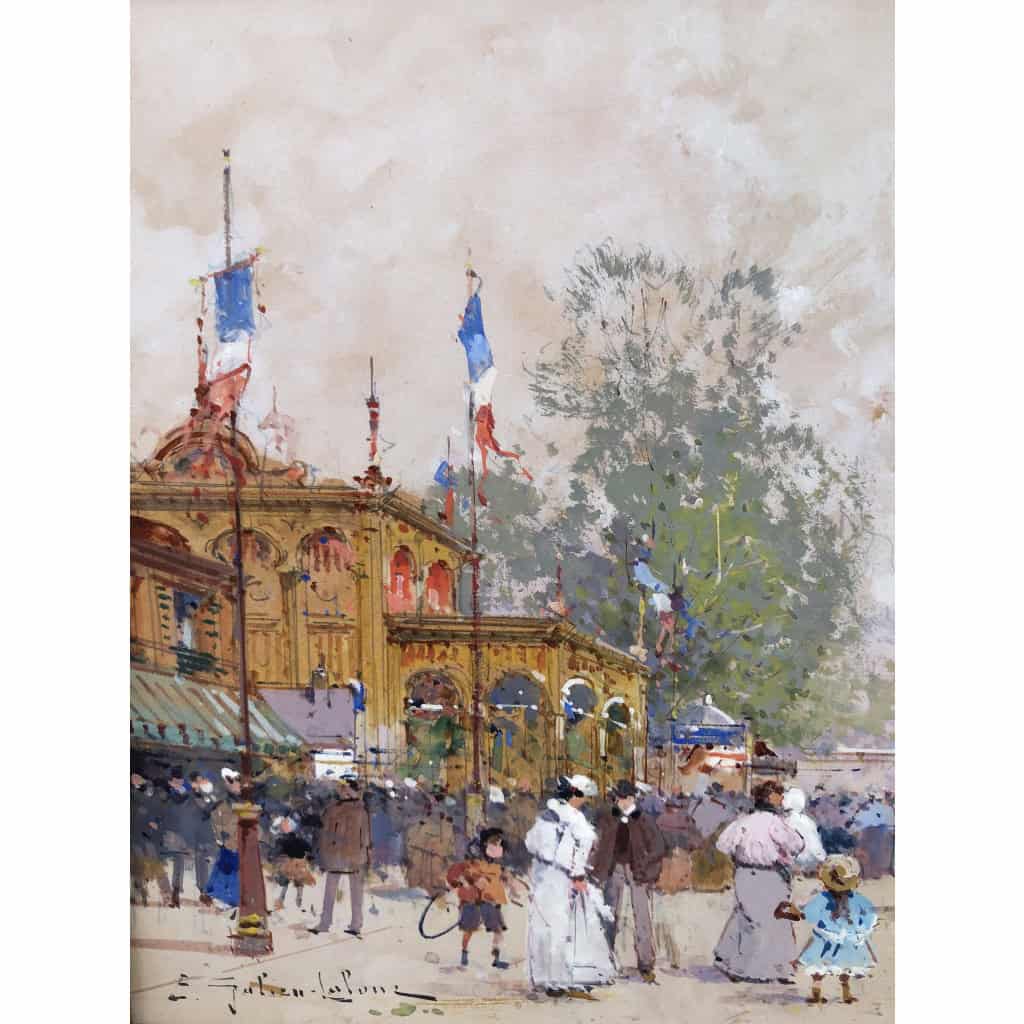GALIEN LALOUE Peinture Française 20è Paris Pavillon Français Exposition Universelle 1900 Certificat d’authenticité 4