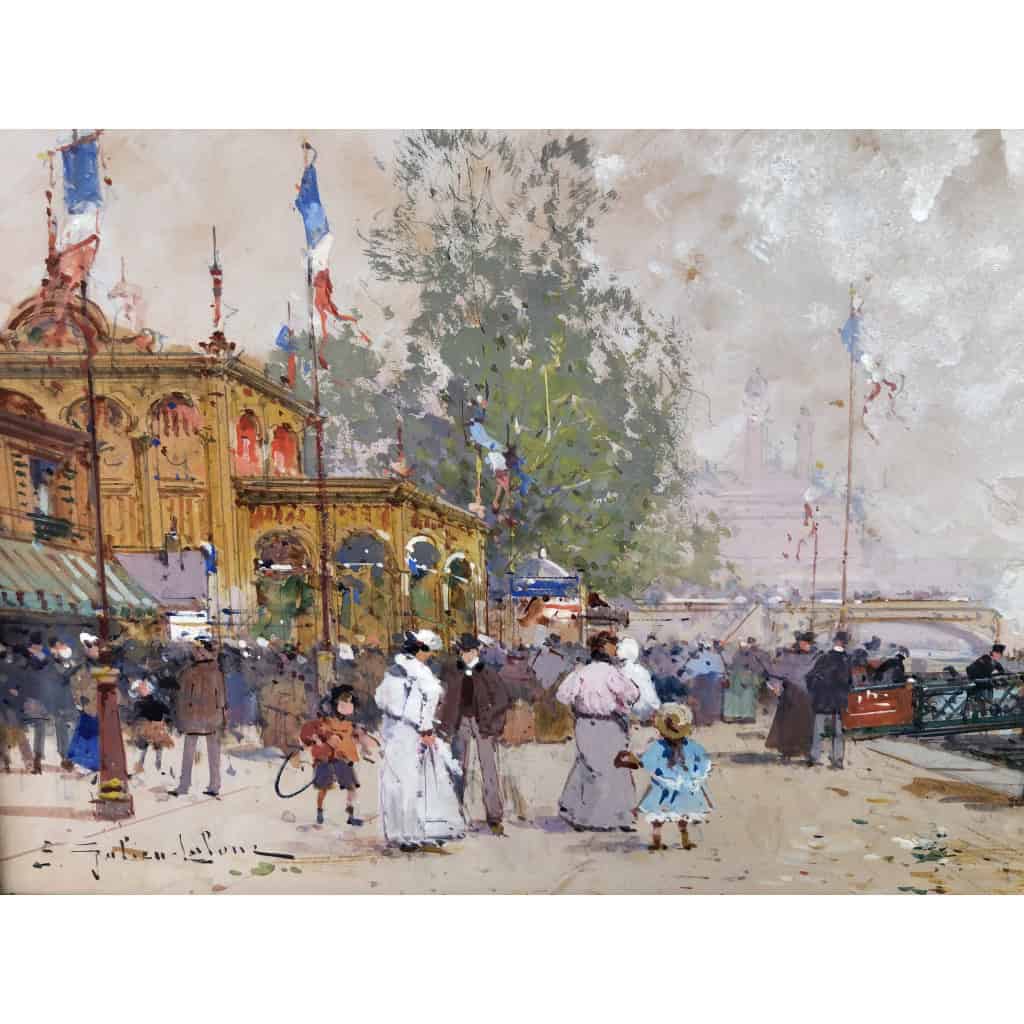 GALIEN LALOUE Peinture Française 20è Paris Pavillon Français Exposition Universelle 1900 Certificat d’authenticité 7