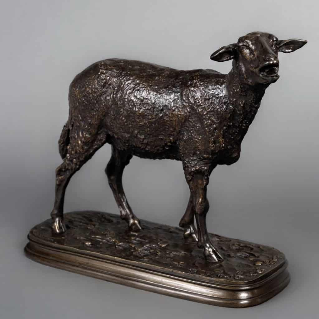 Sculpture – Mouton Des Vosges Debout , Pierre – Jules Mêne (1864) – Bronze 3