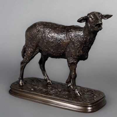 Sculpture – Mouton Des Vosges Debout , Pierre – Jules Mêne (1864) – Bronze