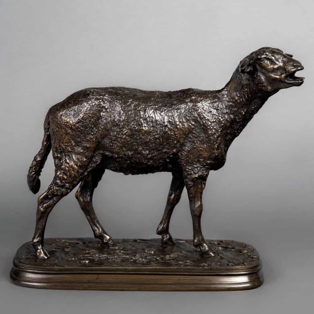 Sculpture – Mouton Des Vosges Debout , Pierre – Jules Mêne (1864) – Bronze 4