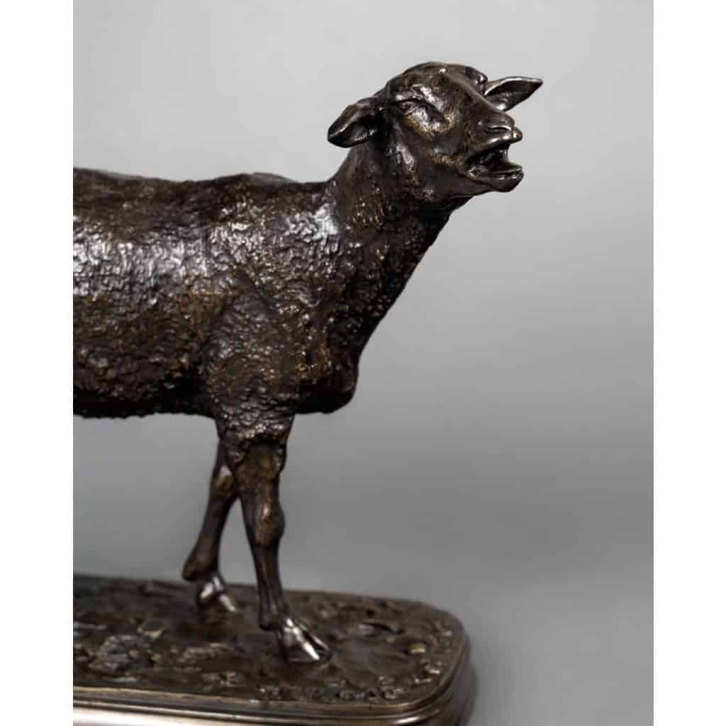 Sculpture – Mouton Des Vosges Debout , Pierre – Jules Mêne (1864) – Bronze 5