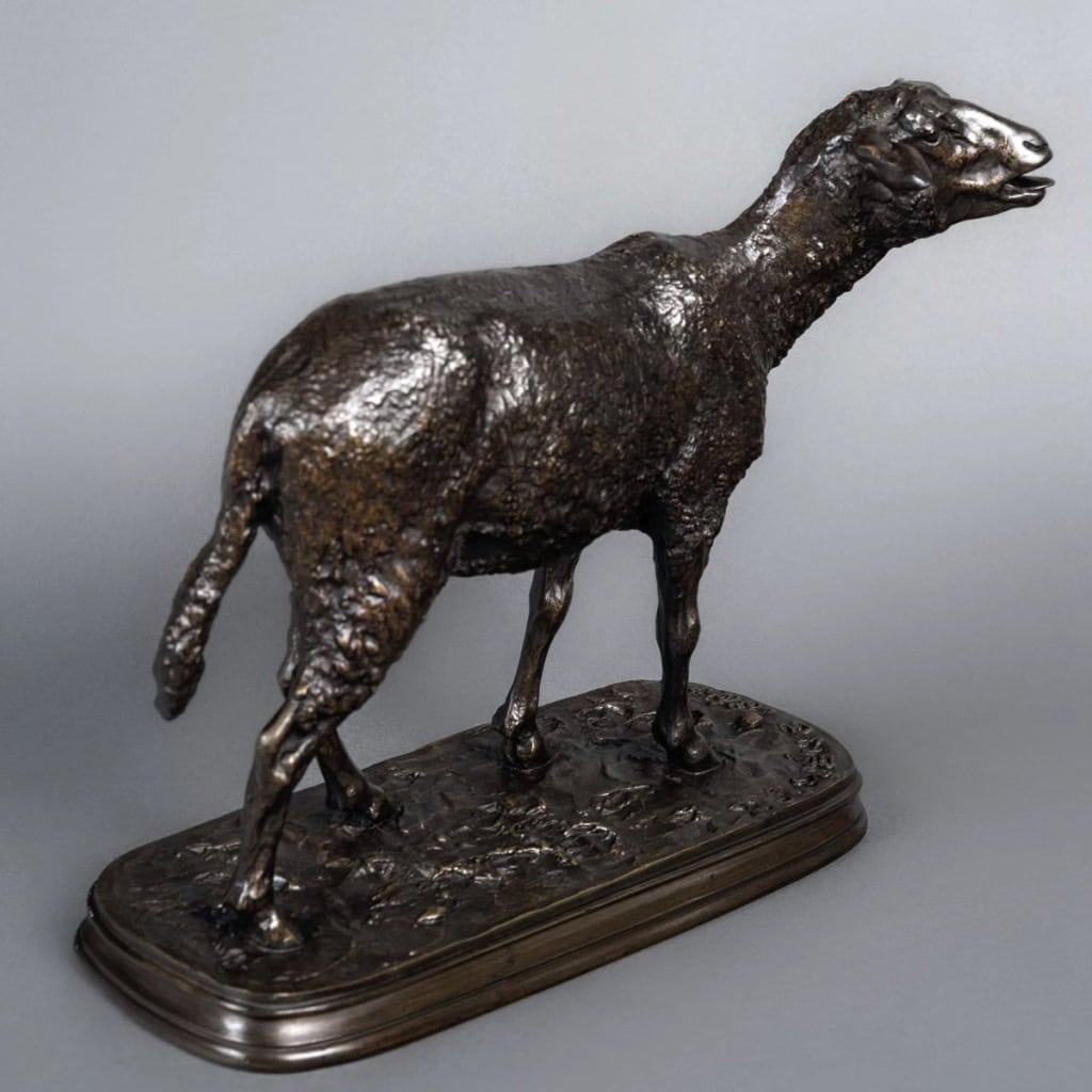 Sculpture – Mouton Des Vosges Debout , Pierre – Jules Mêne (1864) – Bronze 6
