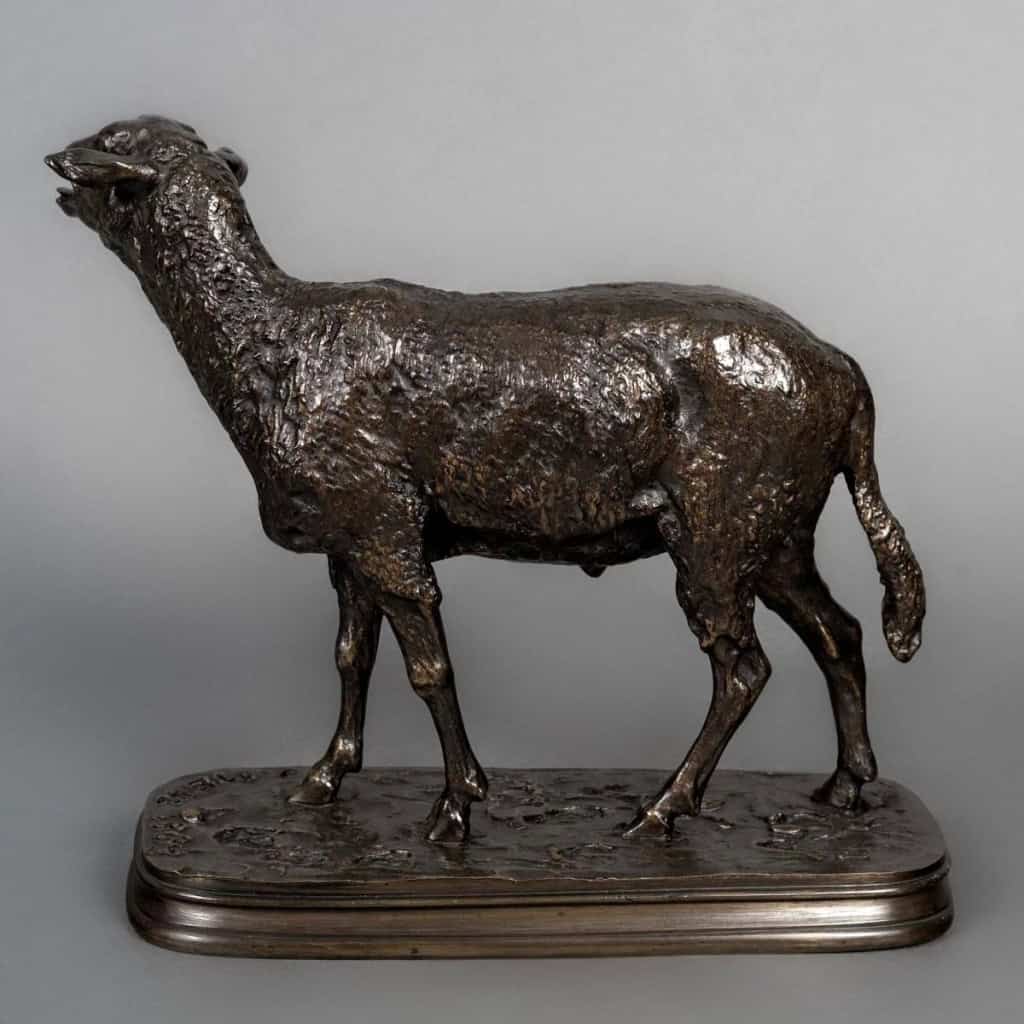 Sculpture – Mouton Des Vosges Debout , Pierre – Jules Mêne (1864) – Bronze 8