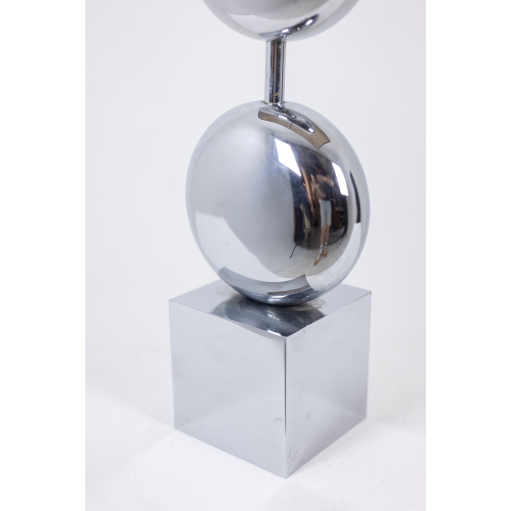 Lampe en métal chromé. Signée Chalier Paris. Années 1970 LS6558259 6