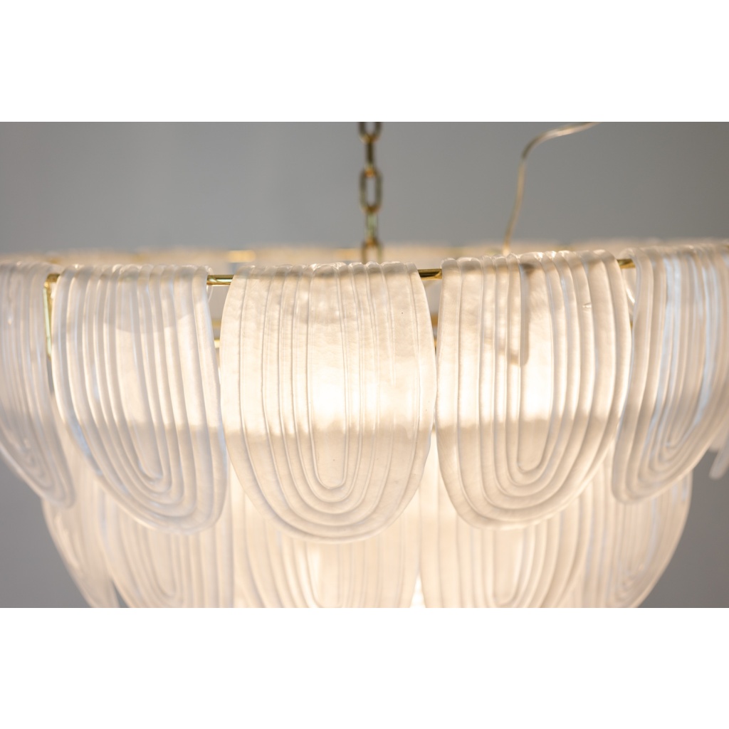 Lustre en verre de Murano blanc translucide. Italie, travail contemporain. LS64641401 5