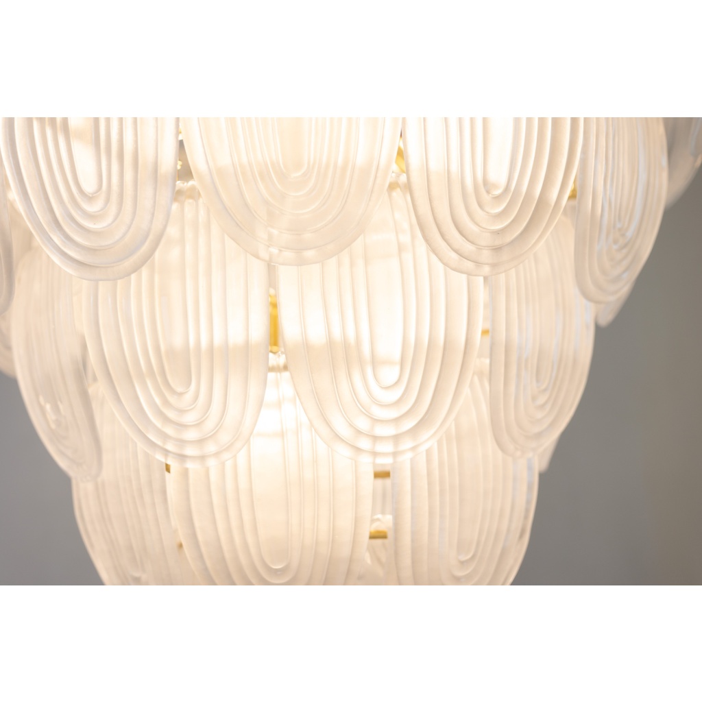 Lustre en verre de Murano blanc translucide. Italie, travail contemporain. LS64641401 8