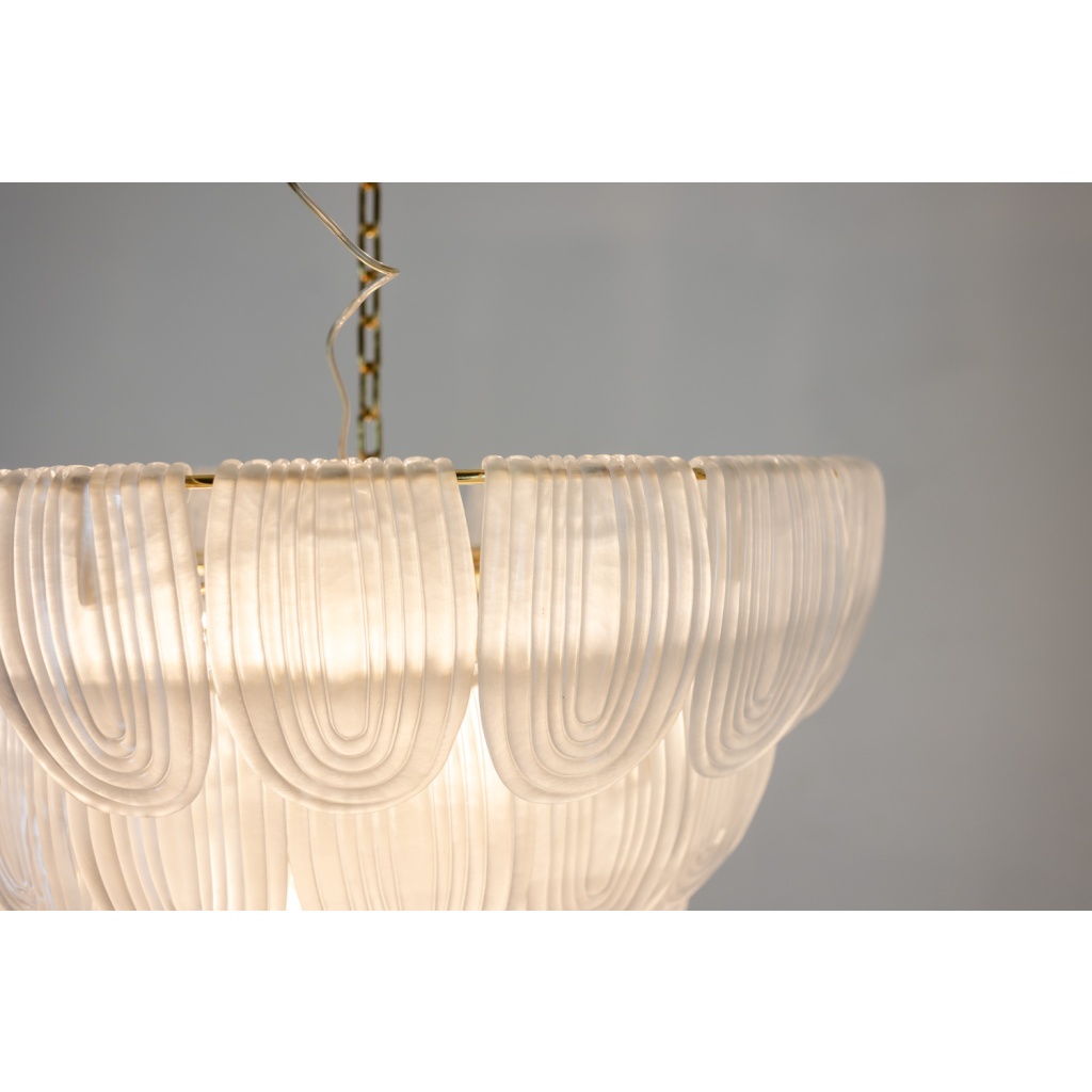 Lustre en verre de Murano blanc translucide. Italie, travail contemporain. LS64641401 9