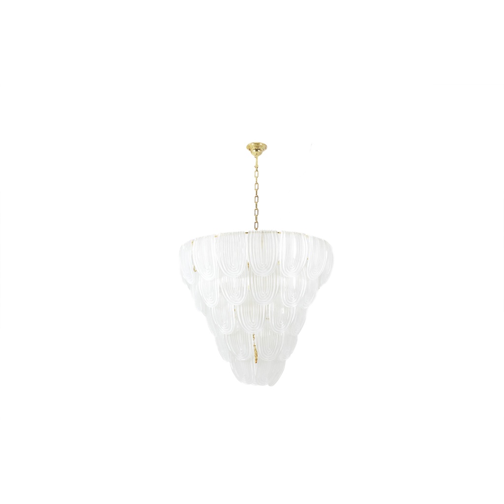 Lustre en verre de Murano blanc translucide. Italie, travail contemporain. LS64641401 3