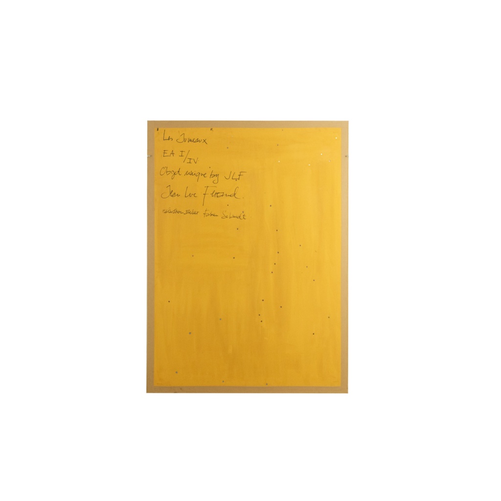 « Les Jumeaux », bas-relief encadré de chêne en bois et cuivre patiné. LS64863009P 4