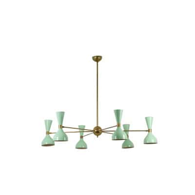Lustre rayonnant de forme diabolo à 12 lumières. Contemporain. LS65881156T