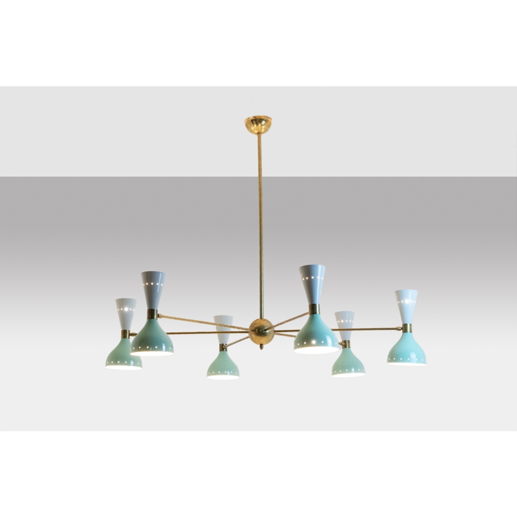 Lustre rayonnant de forme diabolo à 12 lumières. Contemporain. LS65891156T 4
