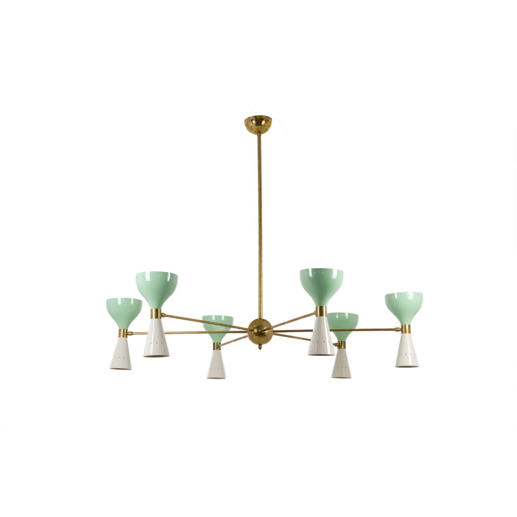 Lustre rayonnant de forme diabolo à 12 lumières. Contemporain. LS65891156T 3