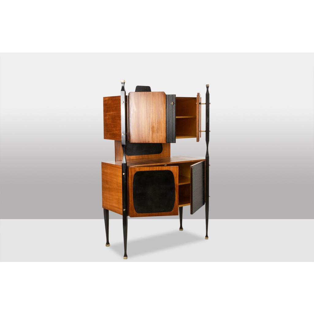 Paire de cabinets italiens en placage de teck. Années 1960. LS65632009/2P 19