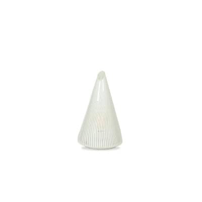 Lampe conique en verre de Murano à motifs rayés blancs. Années 70. LS6573256K