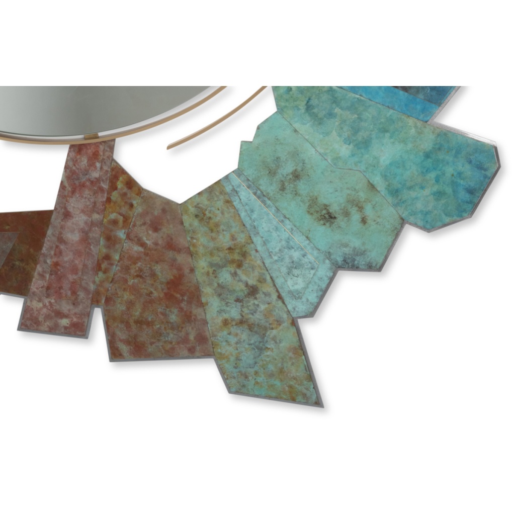 Miroir en bronze et laiton oxydé de forme déstructurée. Contemporain. LS65313002M 8