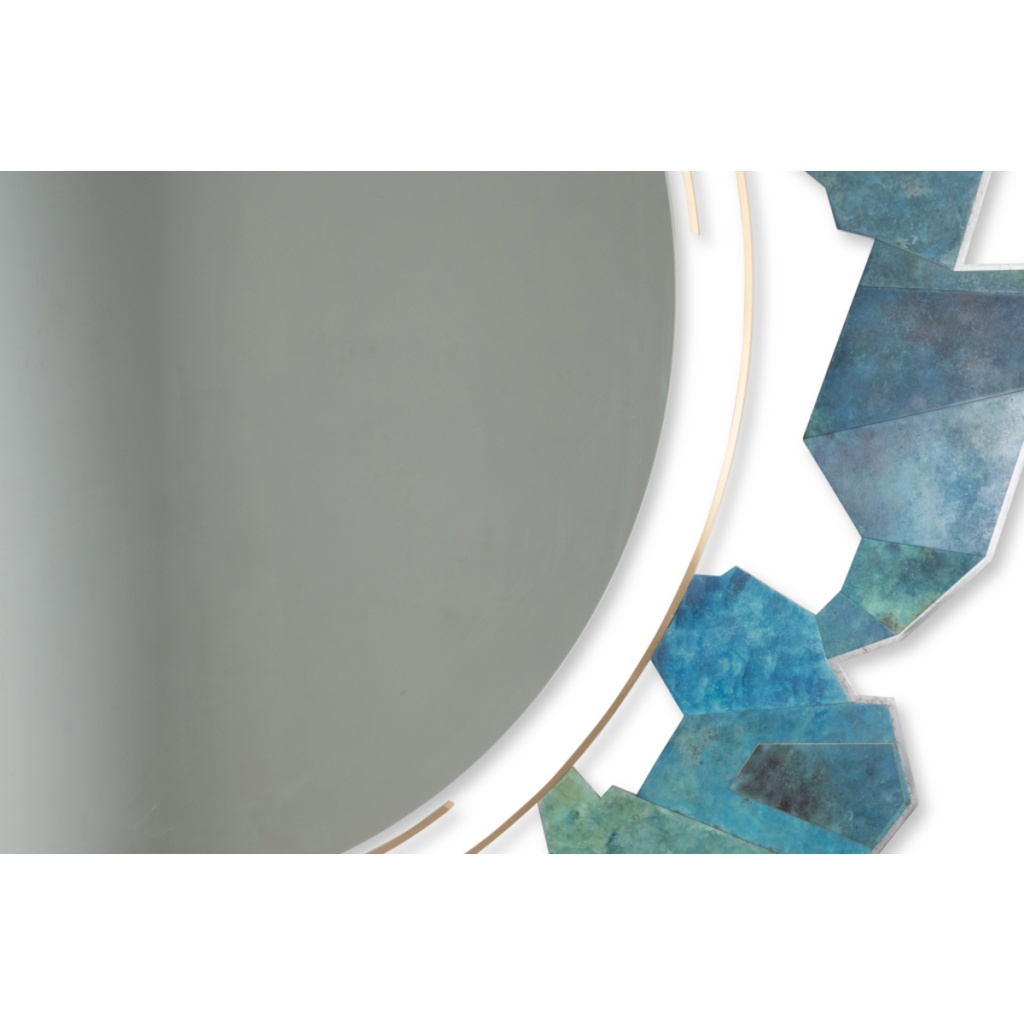 Miroir en bronze et laiton oxydé de forme déstructurée. Contemporain. LS65313002M 7