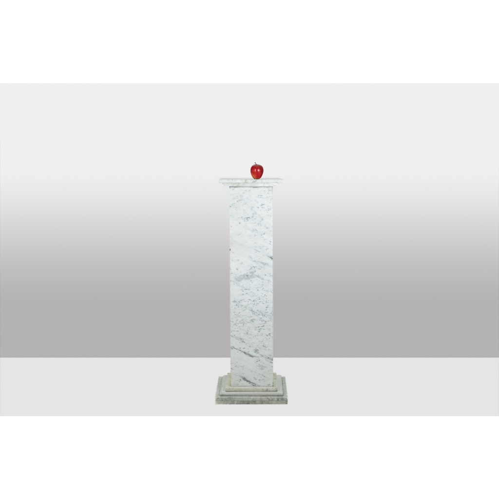 Paire de colonnes de style Art Déco, en marbre blanc, XXe siècle. LS6476409P 8