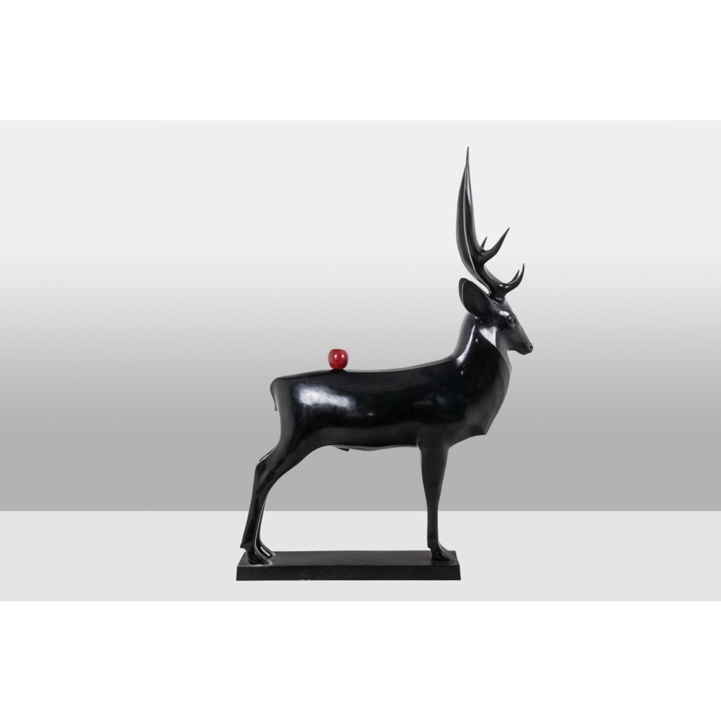 François Pompon. Cerf, sculpture en bronze grandeur nature. Tirage 2006. LS659260003D 7