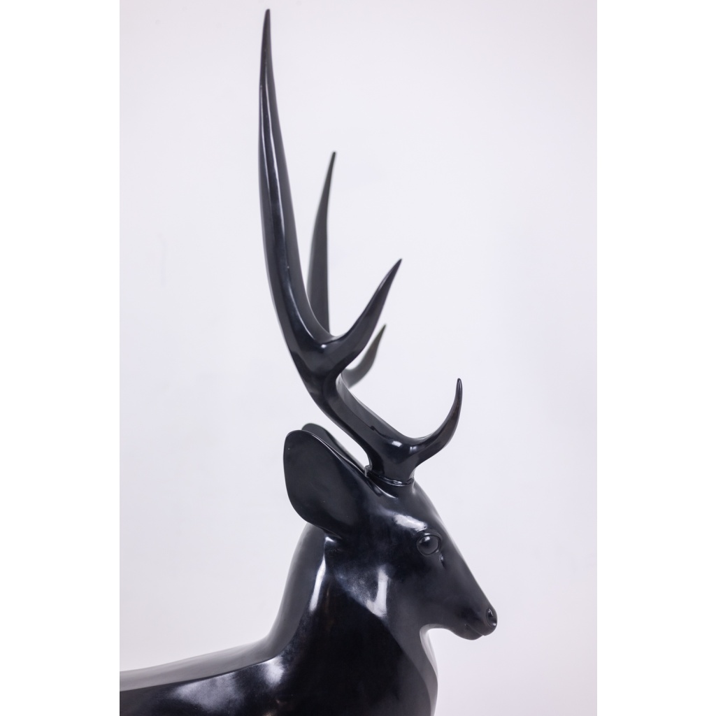François Pompon. Cerf, sculpture en bronze grandeur nature. Tirage 2006. LS659260003D 9