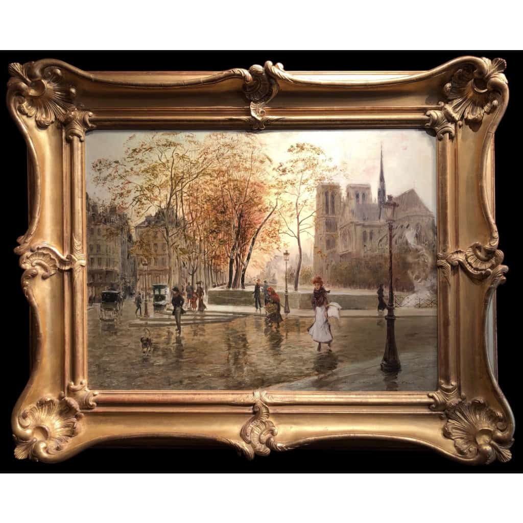 STEIN Georges Paris Animation at Notre Dame from the Quays Oil On Canvas Signed Certificate of Authenticity 13 STEIN Georges Paris Animation at Notre Dame from the Quays Oil On Canvas Signed Certificate of Authenticity 13