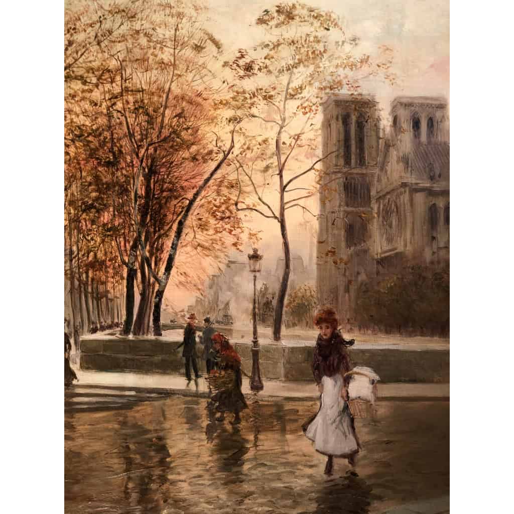 STEIN Georges Paris Animation at Notre Dame from the Quays Oil On Canvas Signed Certificate of Authenticity 10 STEIN Georges Paris Animation at Notre Dame from the Quays Oil On Canvas Signed Certificate of Authenticity 10