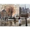 STEIN Georges Paris Animation à Notre Dame depuis les quais Huile Sur Toile Signée Certificat d’authenticité 17