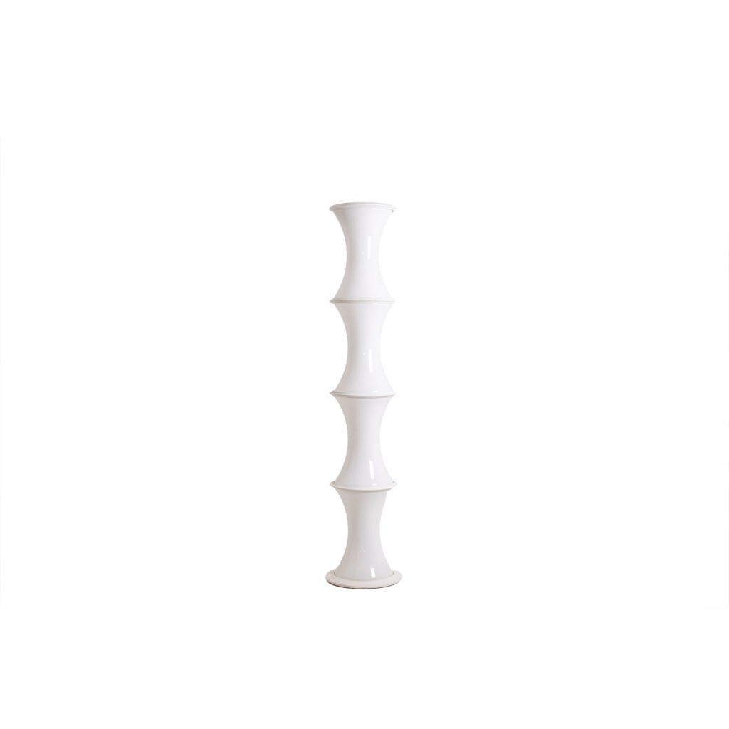 Enrico Tronconi Lampadaire « Bambou », en verre opalin blanc. Années 70. LS6571887T 3