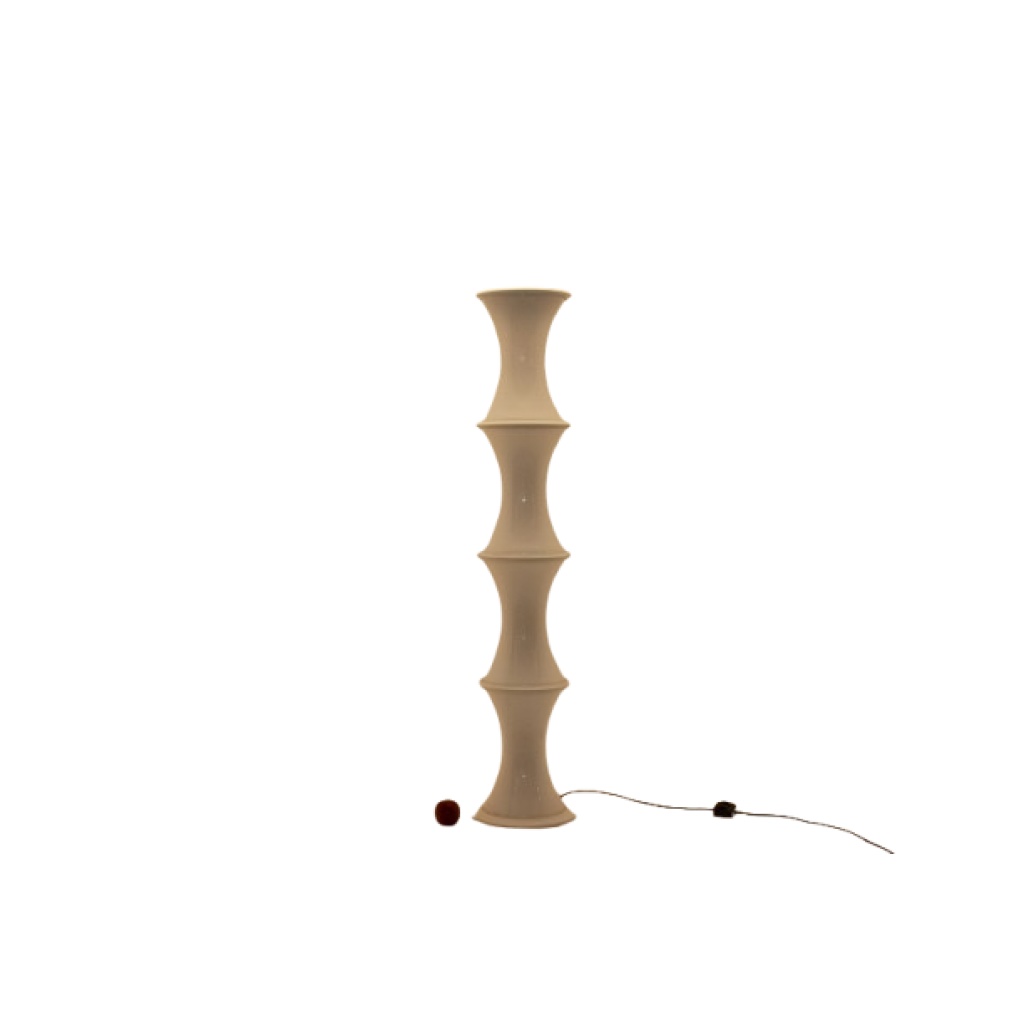 Enrico Tronconi Lampadaire « Bambou », en verre opalin blanc. Années 70. LS6571887T 12
