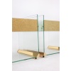 Paire de chevets ou bouts de canapé en laiton, verre et miroir. Années 70. LS6566387U 17