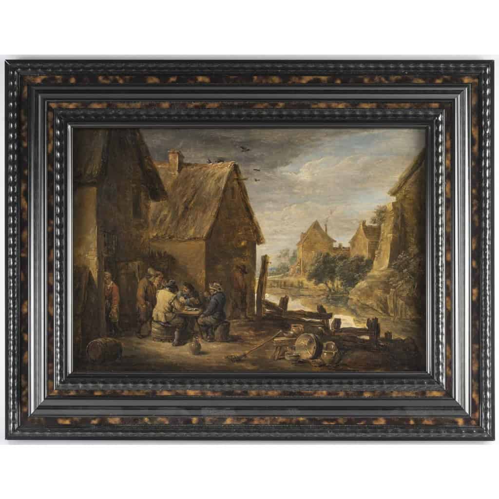 Atelier de David TENIERS le Jeune (1610 – 1690), réunion devant la taverne 3