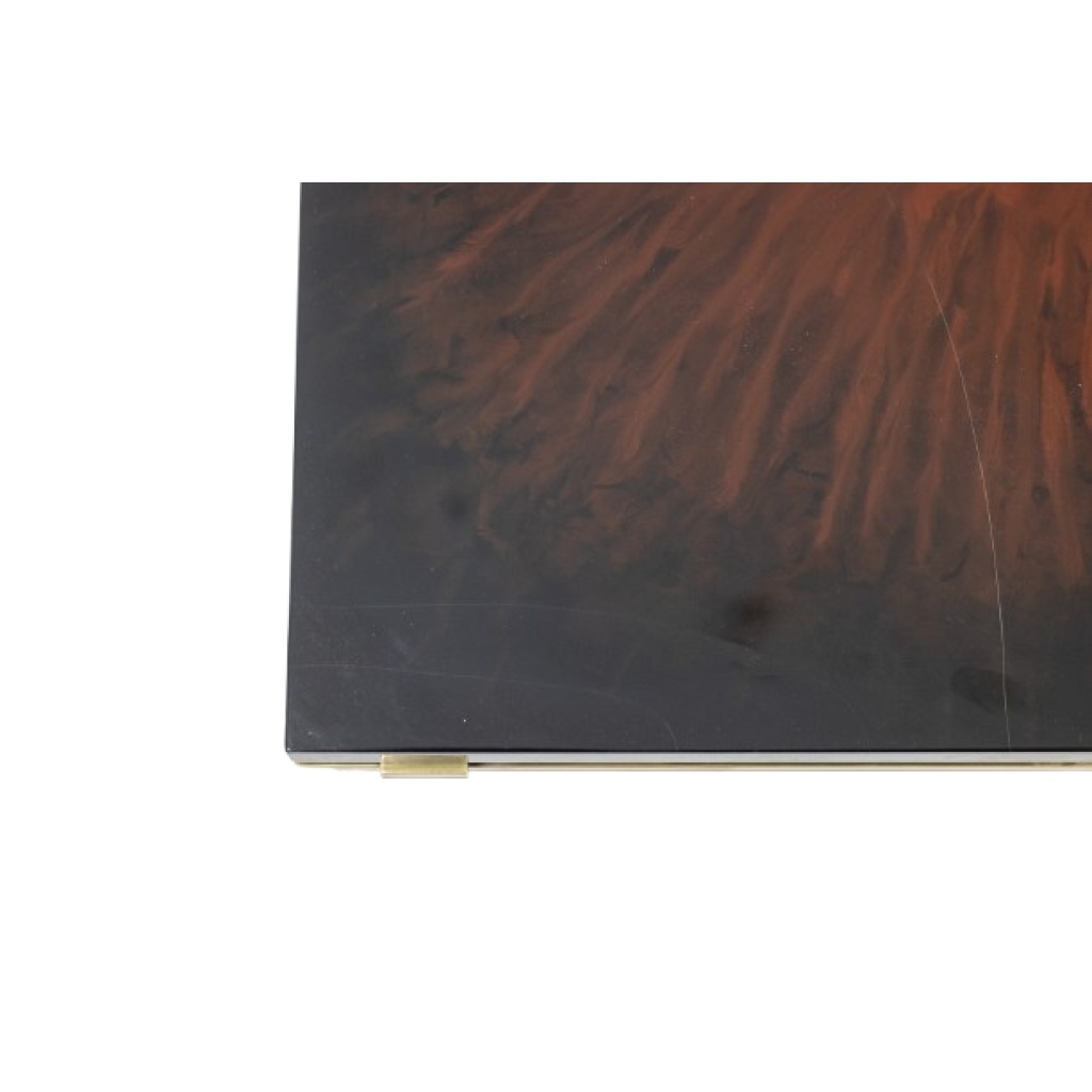 Maison Charles. Table basse en bronze et plateau laqué. Années 1970. LS6552634 6
