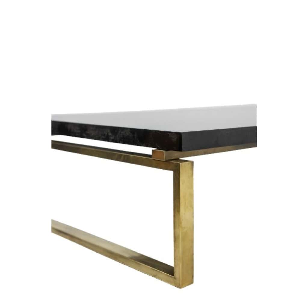 Maison Charles. Table basse en bronze et plateau laqué. Années 1970. LS6552634 8