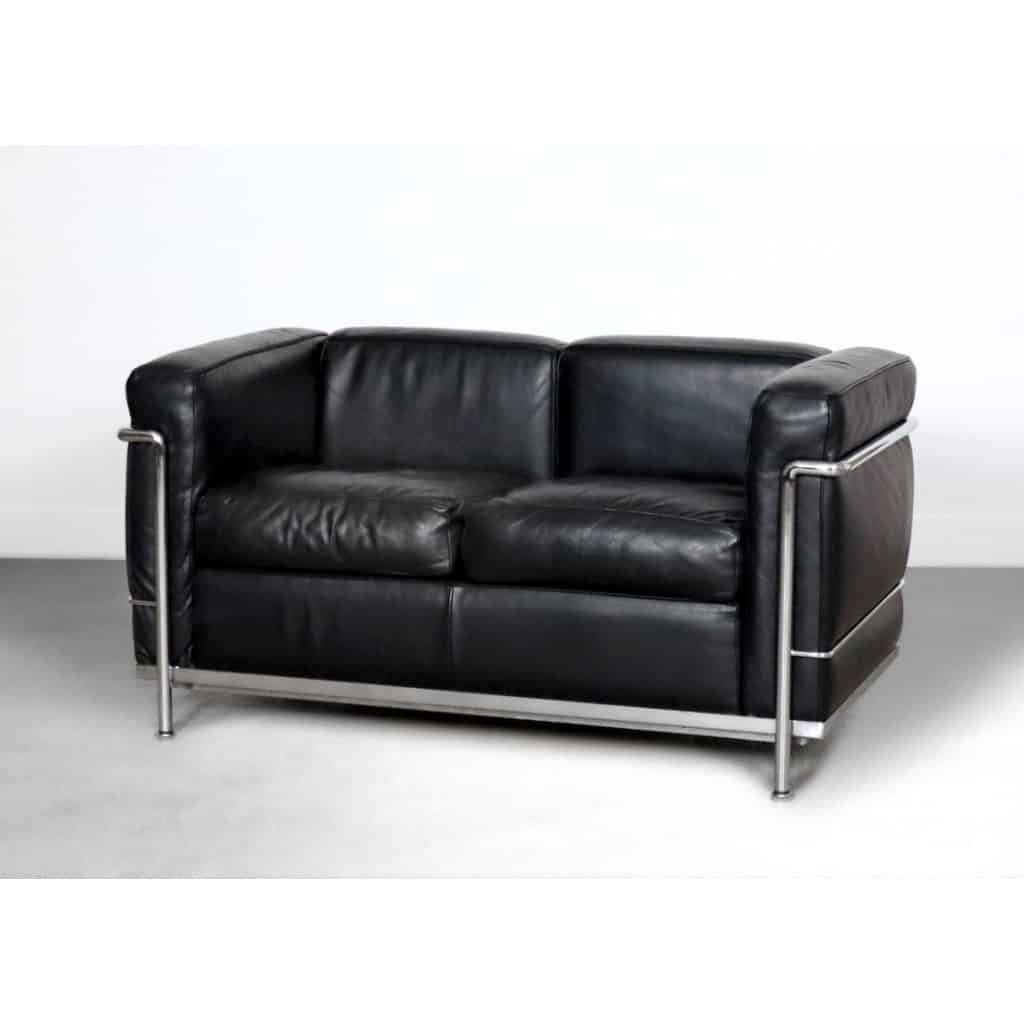 Le Corbusier, Perriand, Jeanneret – Cassina – Canapé LC2 Cuir Noir 2 places 3