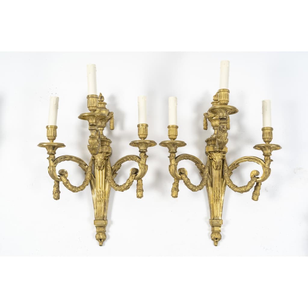 Paire d’appliques d’époque Louis XVI d’après Delafosse. XVIIIème siècle. 3