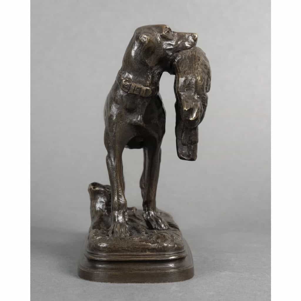 Sculpture – Chien Setter Au Lièvre , Alfred Dubucand (1828 – 1894) – Bronze 5