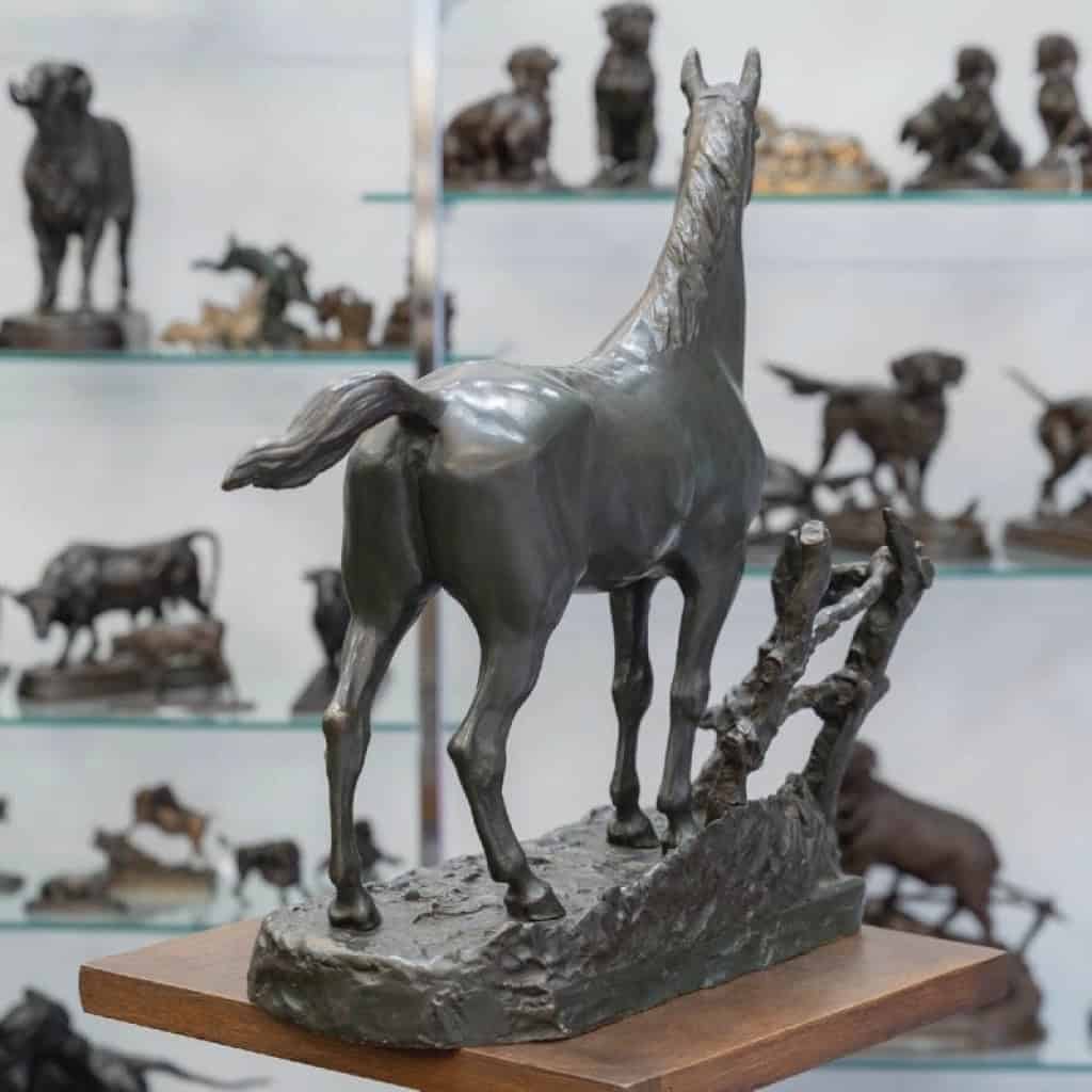Sculpture – Cheval À La Barrière , Godefroid Devreese (1861-1941) – Bronze 8