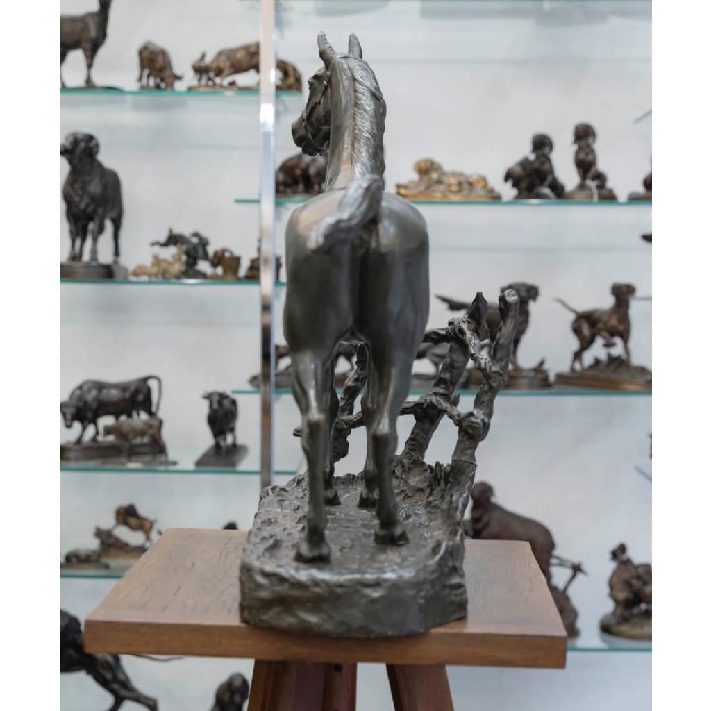 Sculpture – Cheval À La Barrière , Godefroid Devreese (1861-1941) – Bronze 7