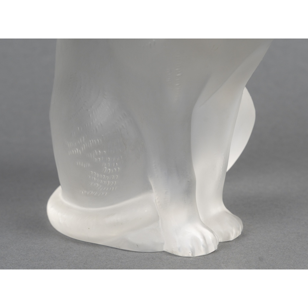 LALIQUE – Chat assis en cristal XXe – signé Lalique France 5