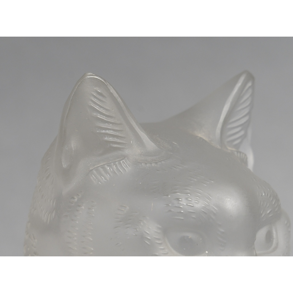LALIQUE – Chat assis en cristal XXe – signé Lalique France 7
