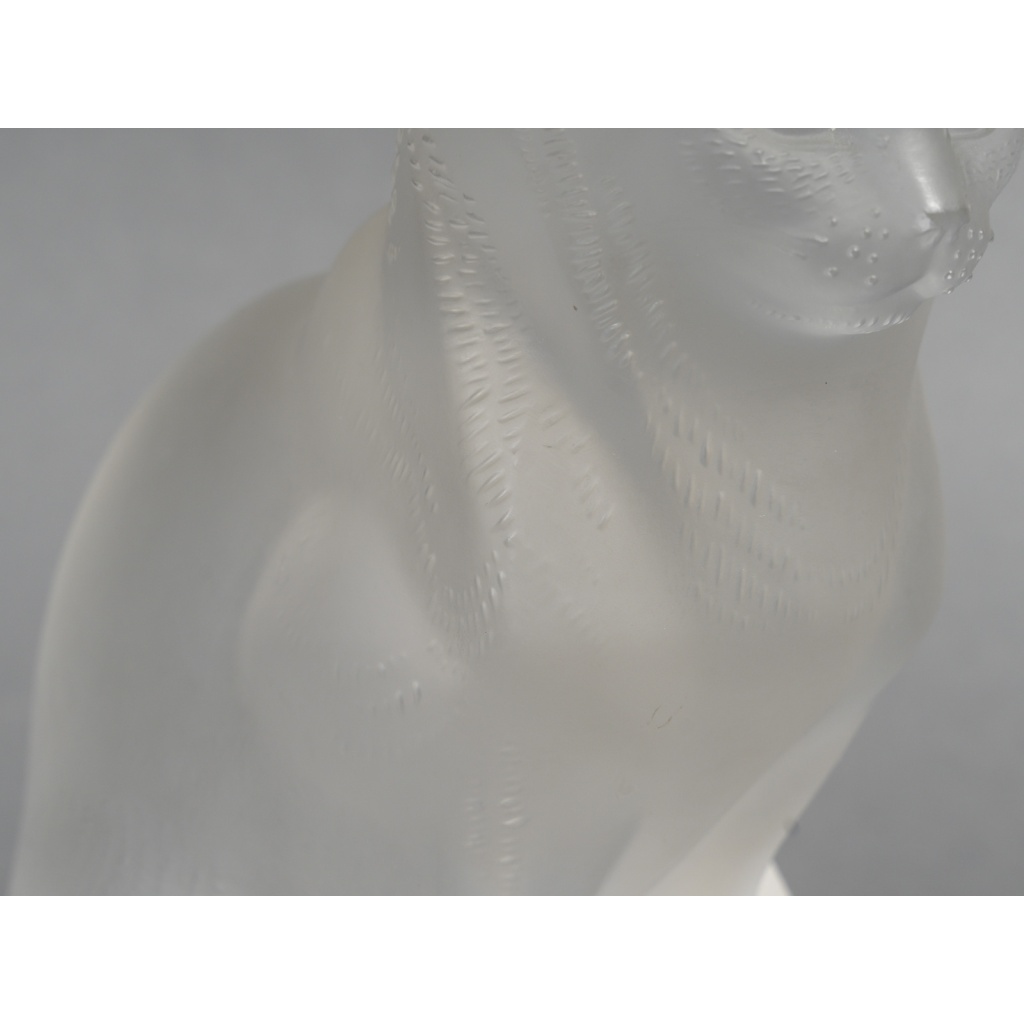 LALIQUE – Chat assis en cristal XXe – signé Lalique France 8