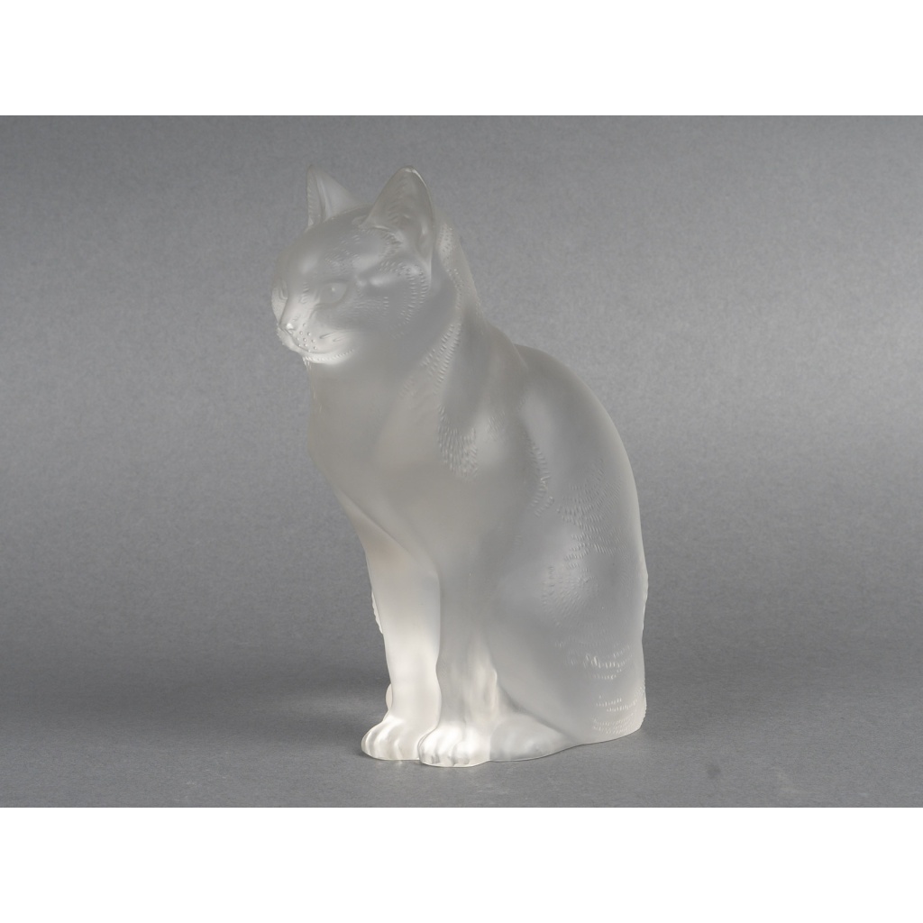 LALIQUE – Chat assis en cristal XXe – signé Lalique France 9