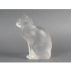 LALIQUE – Chat assis en cristal XXe – signé Lalique France 24
