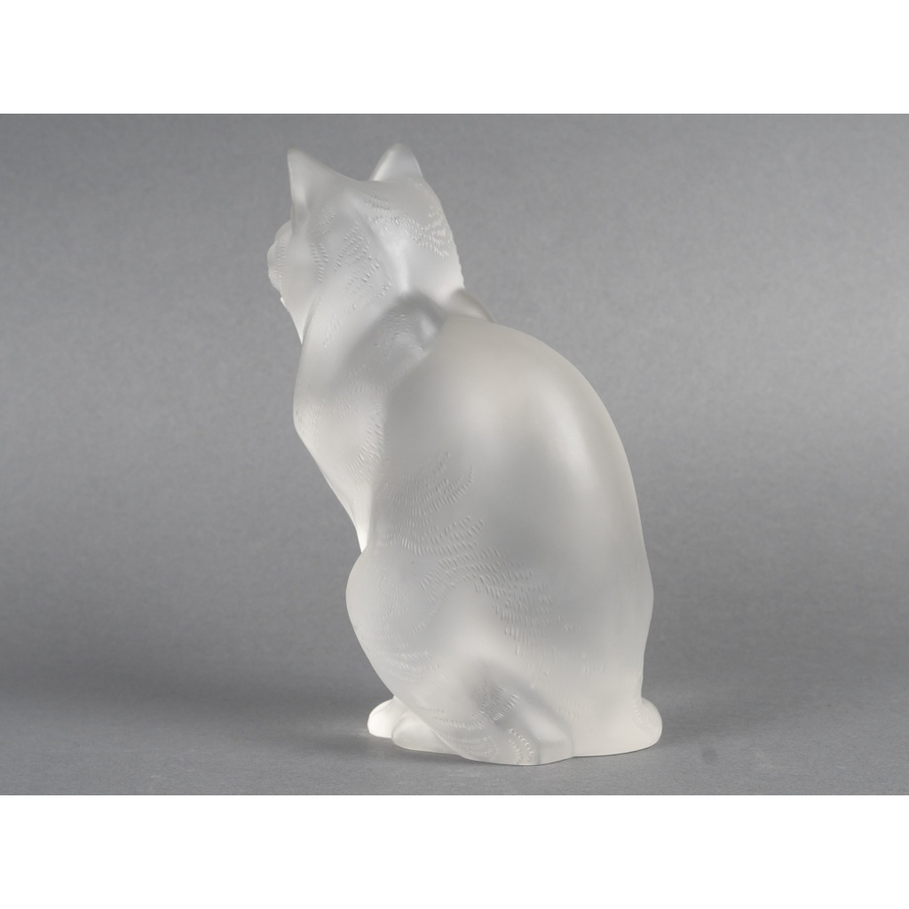 LALIQUE – Chat assis en cristal XXe – signé Lalique France 11